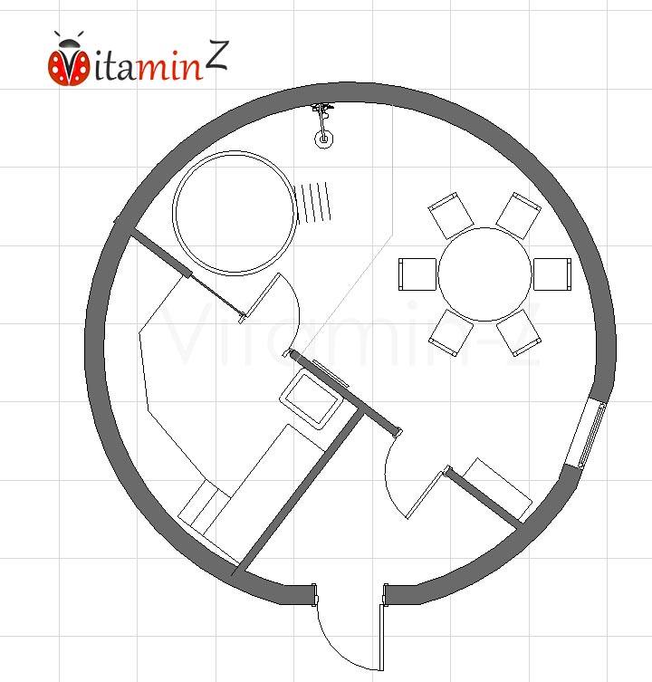 Одноуровневая баня «Vitamin-Z» - планировка