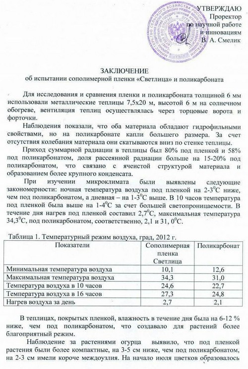 Заключение СПбАУ по пленке Светлица